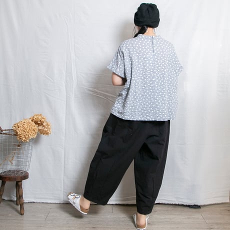 NATURAL LAUNDRY（ナチュラルランドリー）7263T-013 リップルドット　ドルマンプルオーバー