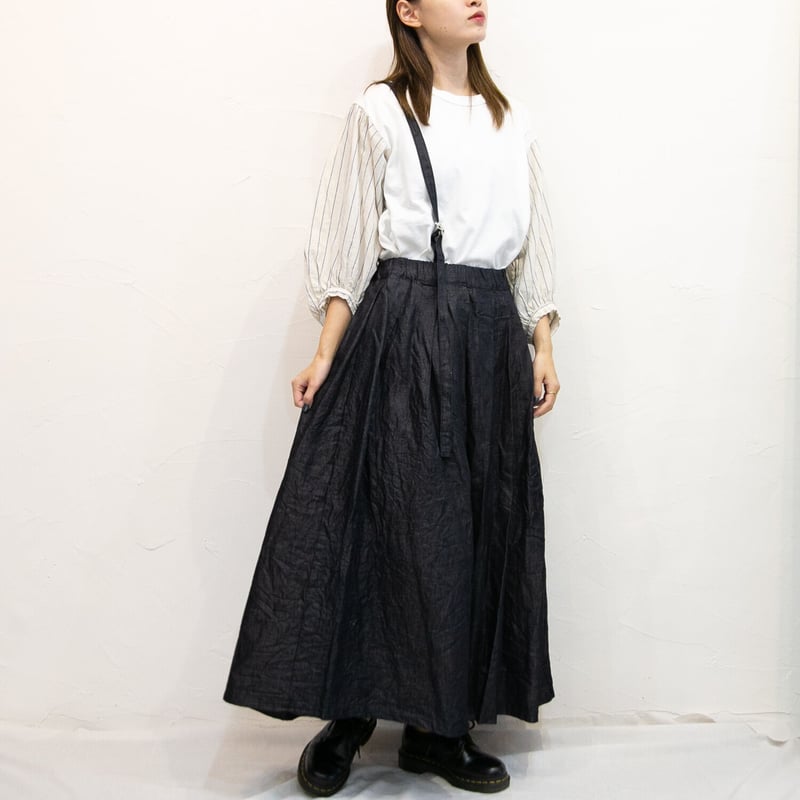 g)グラム g_012DL ライトデニムワンショルダースカート ロング