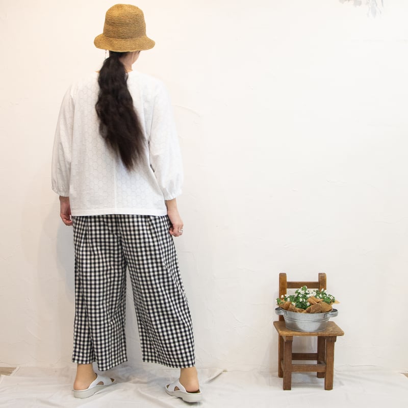 2023ss to touch コットンリネン ウェザー タックパンツ to touch/コットンリネンウェザータックパンツ -ウエストの