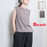 mao made（マオメイド）621202 きれいめシルケット天竺　ノースリーブＴシャツ