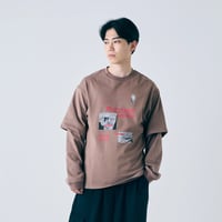 Editorial Graphic Long Tee【col.Brown】