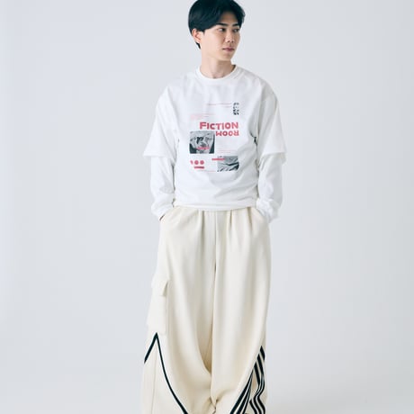 Editorial Graphic Long Tee【col.White】