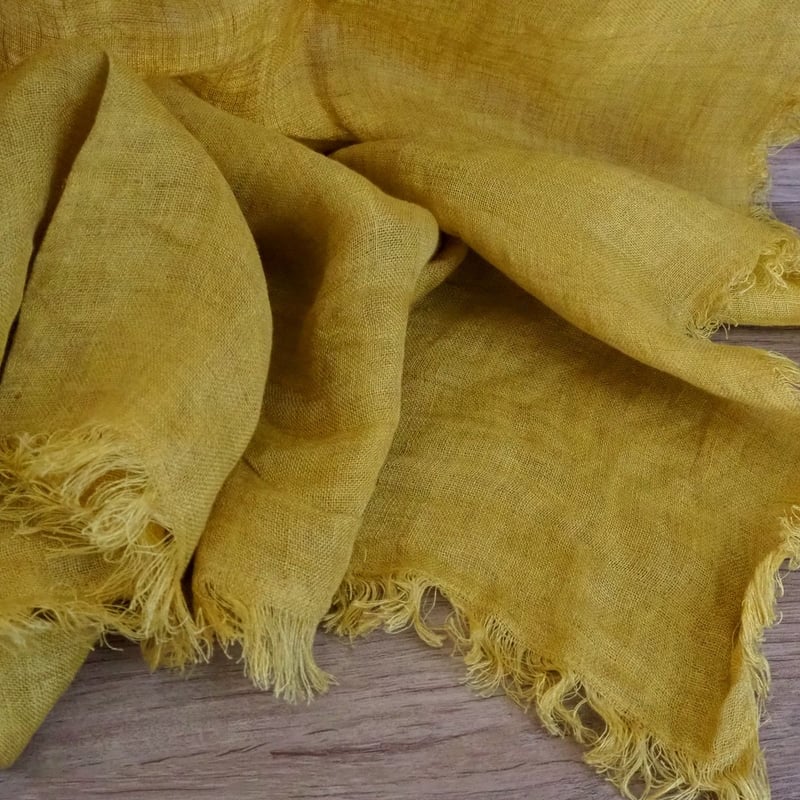 en fil d'indienne DOUBLE LINEN OCRE カーテン |