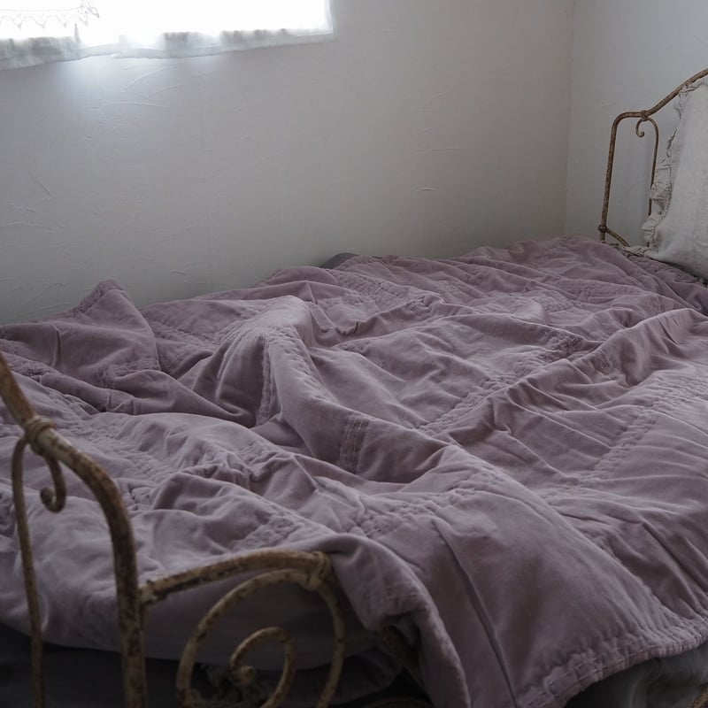 オンフィルダンディエンヌラベンダー色ベロアのマルチカバーキルト布団