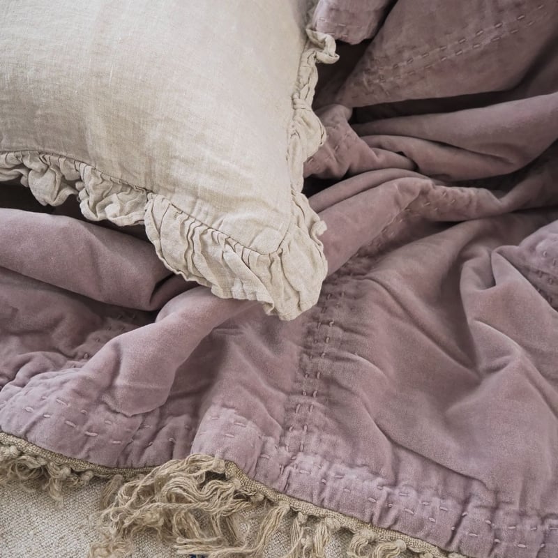 オンフィルダンディエンヌラベンダー色ベロアのマルチカバーキルト布団