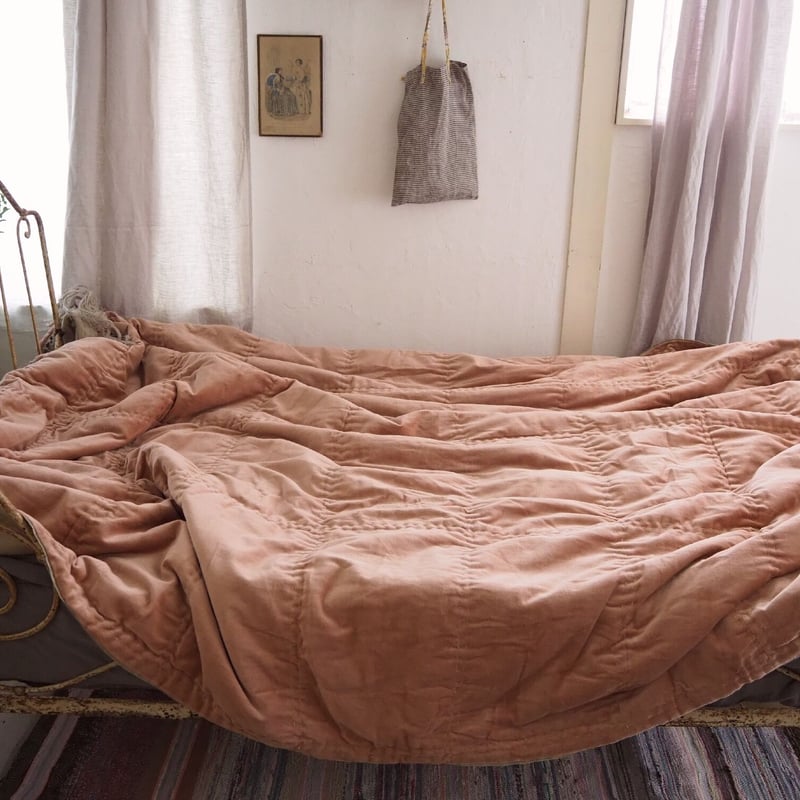en fil d'indienne BOHO ROSE POUDRE (240cm×