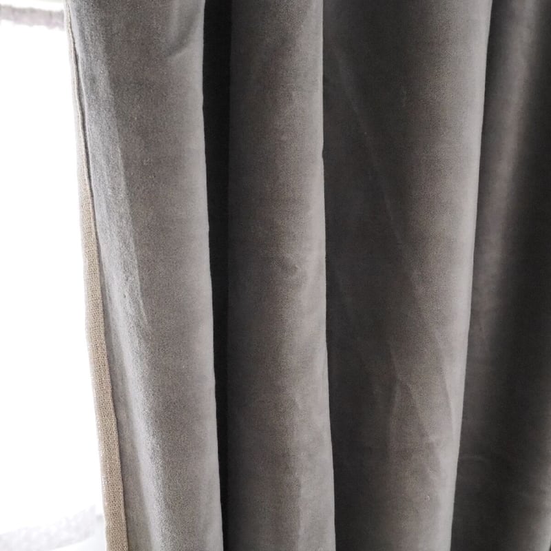 en fil d'indienne ベロアカーテン Gray | France Qui