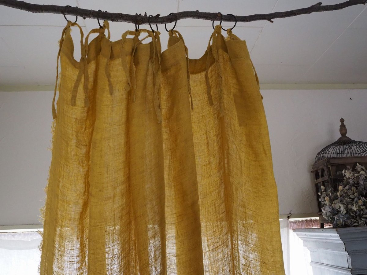 オンフィルダンディエンヌ　カーテン en fil d'indienne DOUBLE LINEN OCRE カーテン |