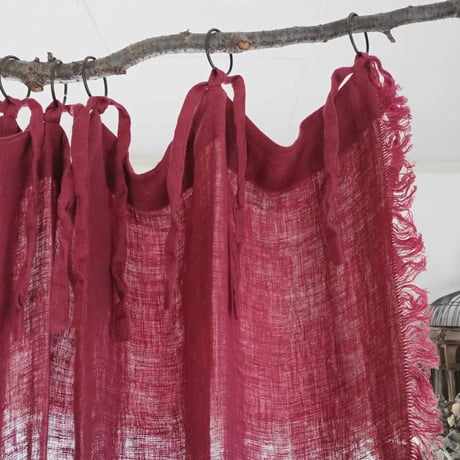 en fil d'indienne...　DOUBLE LINEN  CARMIN  カーテン