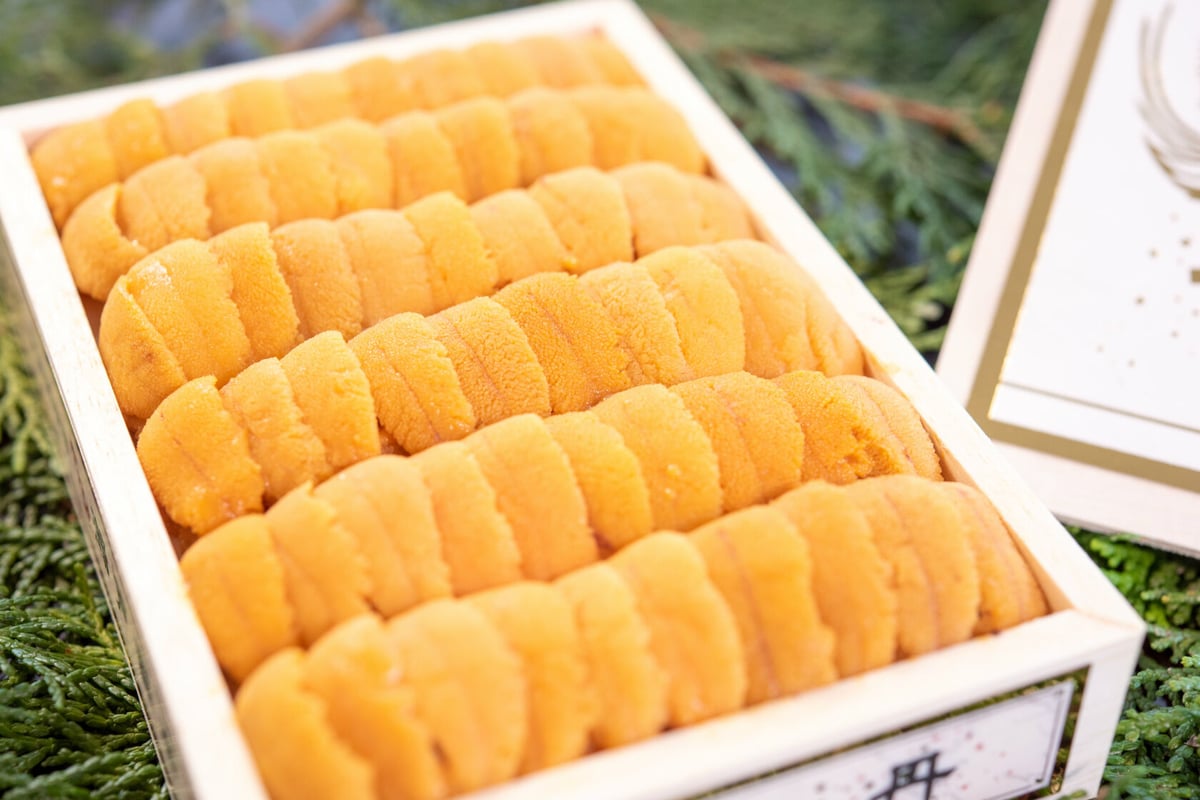 謹製雲丹 化粧箱 150g（黄上） | かねせ瀨戸商店