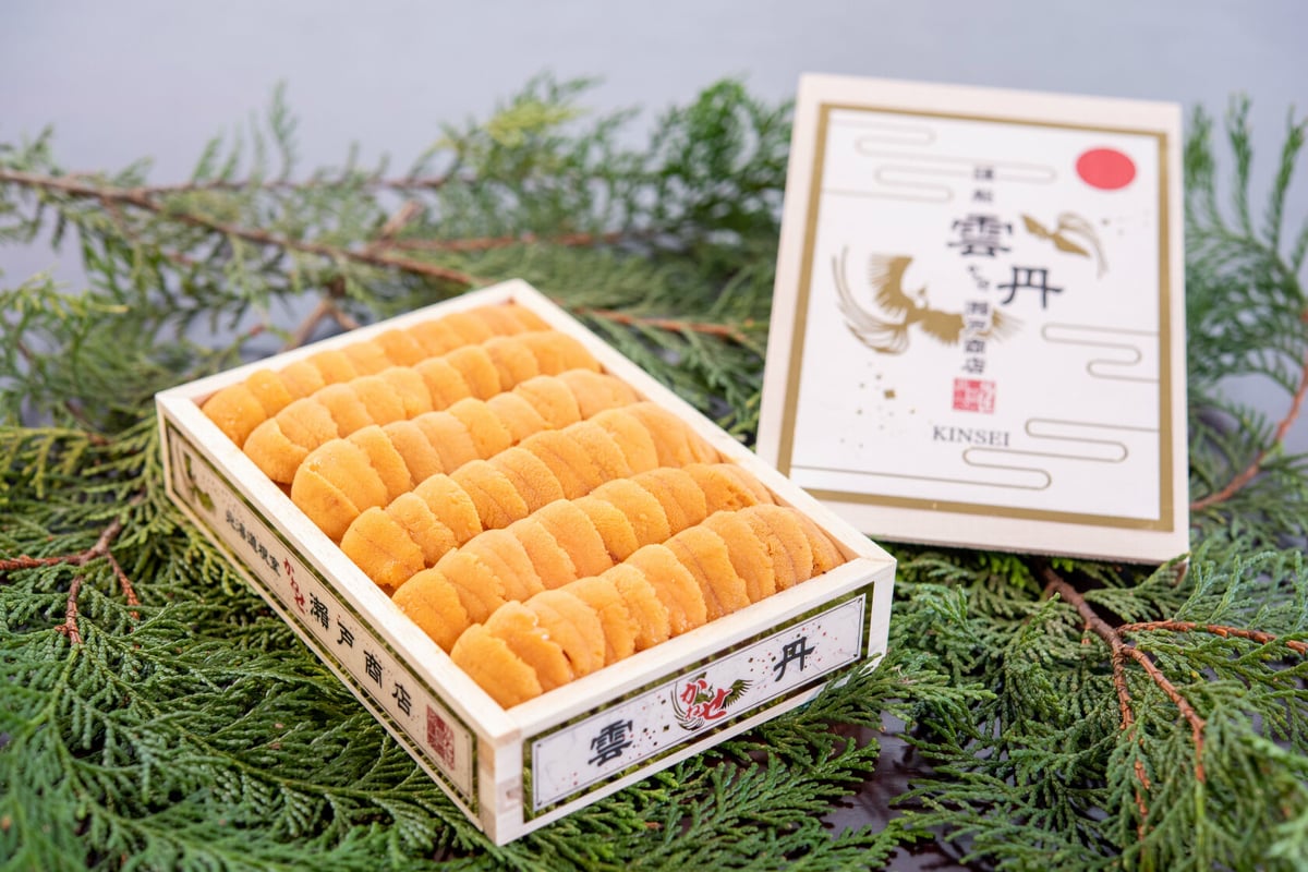 特上うに 化粧箱入り(400g) 謹製雲丹 化粧箱 150g（黄上） | かねせ瀨戸商店