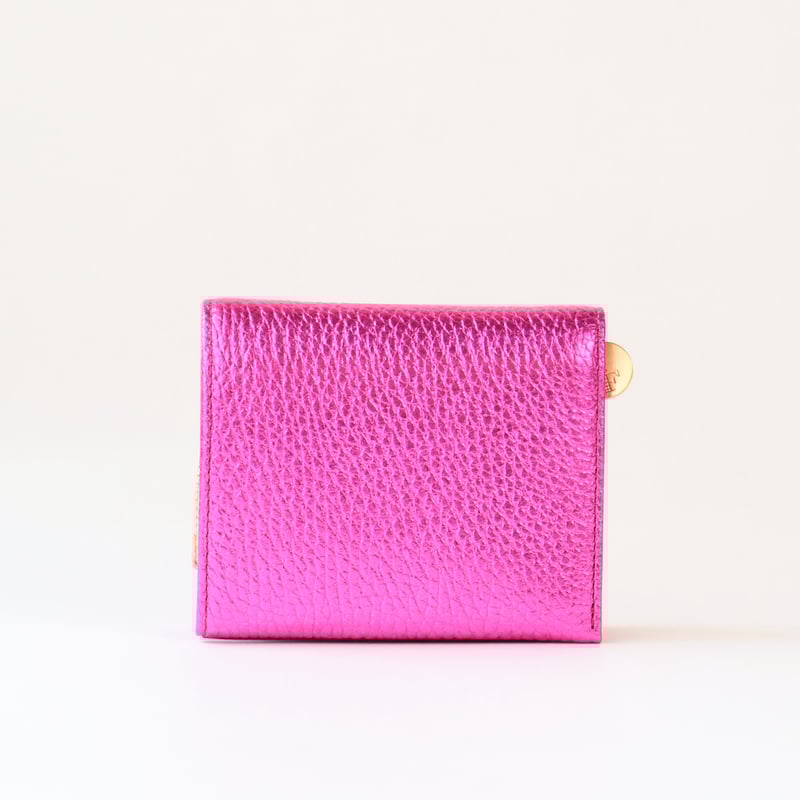 蜂 / 2つ折りミニウォレット /ピンク箔｜アップリケ財布 FIORAIA