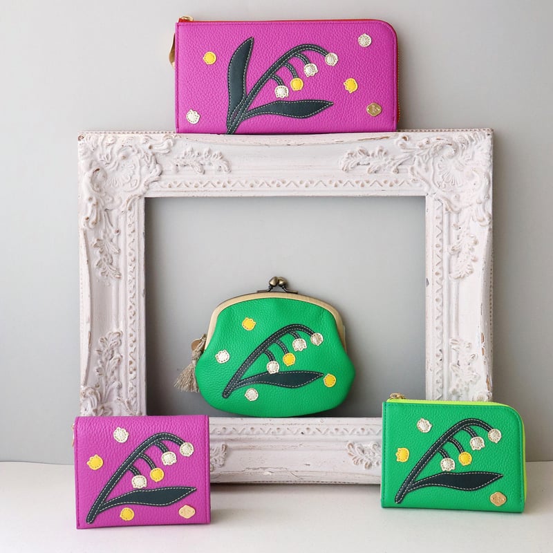 スズラン / ハーフファスナーウォレット / 各色｜アップリケ財布