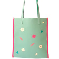 帆布  tote bag  /  GREEN 小さい花
