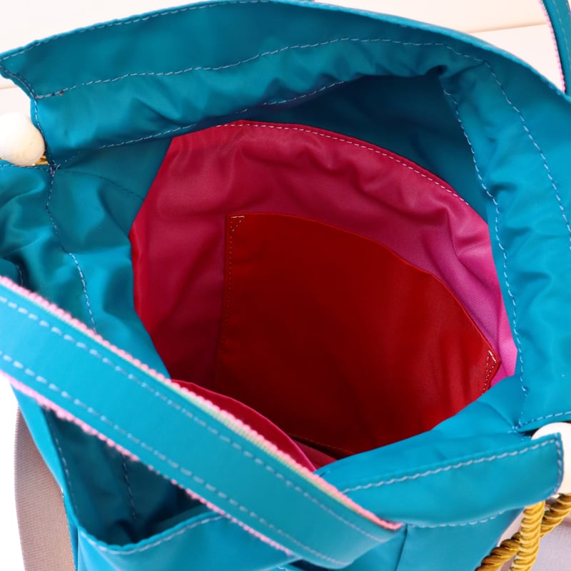 NYLON 巾着 2WAY shoulder bag / BLUE デイジー | F