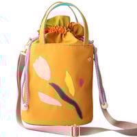 NYLON 巾着 ２WAY  shoulder  bag  /  MUSTARD   チューリップ