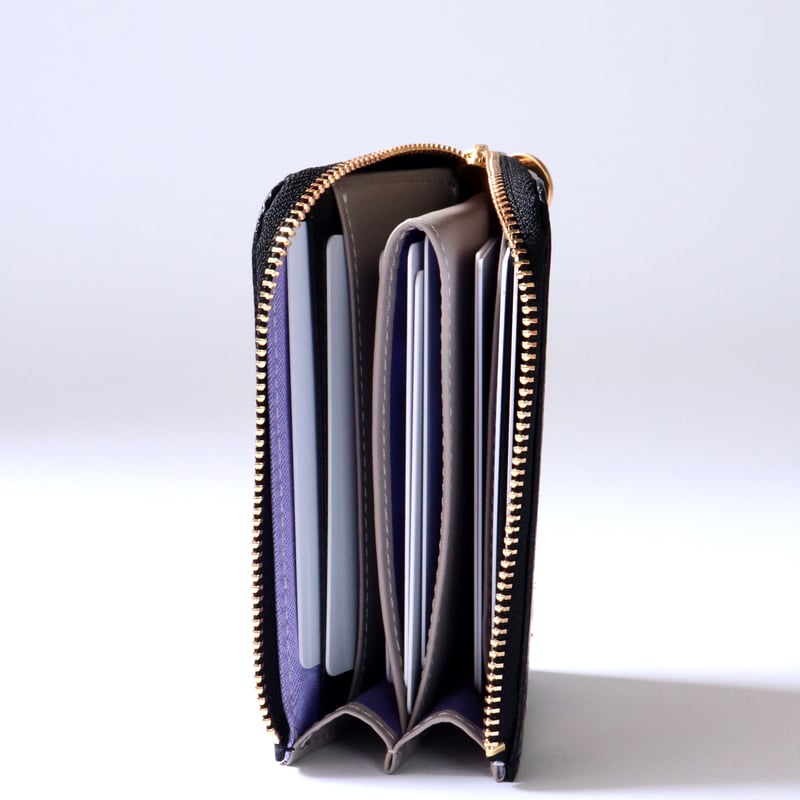 セルト / ハーフファスナーウォレット / ブラック ｜アップリケ財布