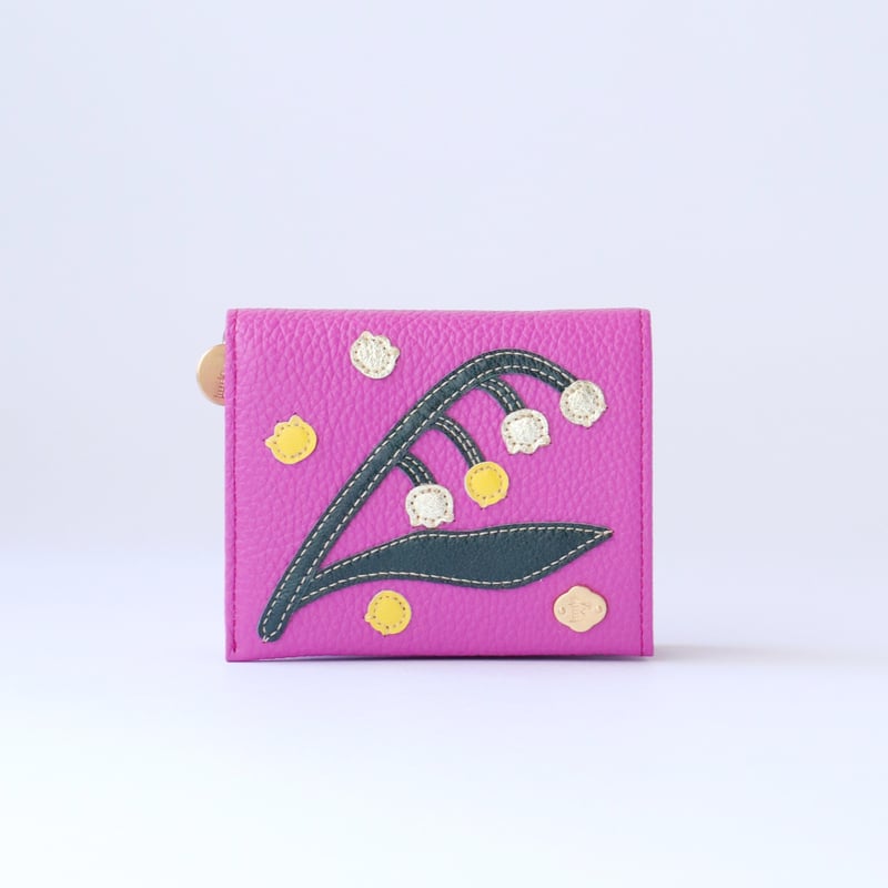 スズラン / 2つ折りミニウォレット/ 各色 ｜アップリケ財布 FIORAIA