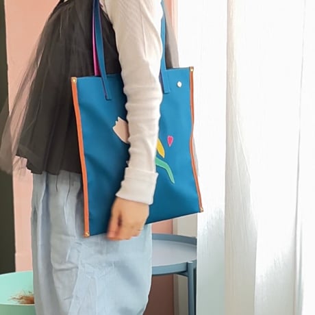 NYLON  tote bag  /  BLUE   チューリップ