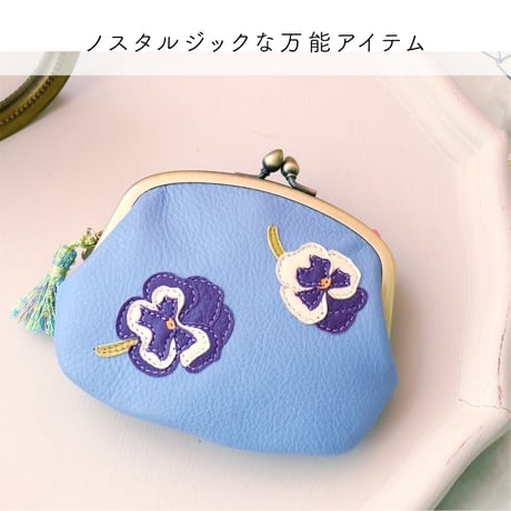 パンジー /  がま口ウォレット｜アップリケ財布 FIORAIAフィオライア