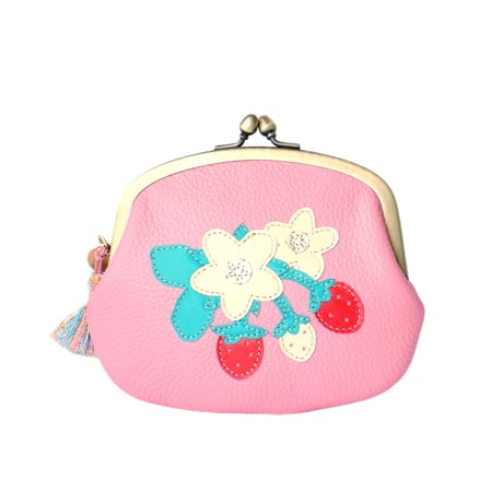 美品⭐FIORAIA フィオライア　本革　ミニウォレット財布イチゴ 美品⭐FIORAIA フィオライア 本革 ミニウォレット財布イチゴ