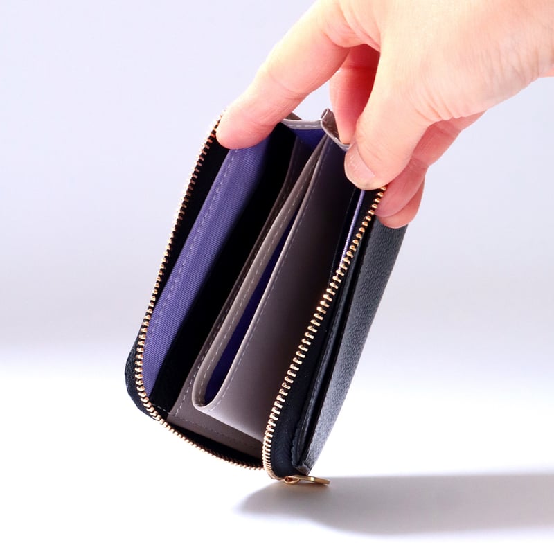 セルト / ハーフファスナーウォレット / ブラック ｜アップリケ財布