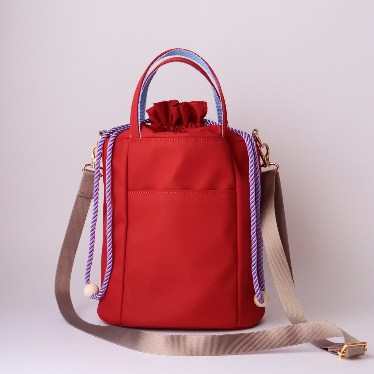 ナイロン巾着 2WAY ショルダーバッグ / Red / チューリップ | FIORAIA