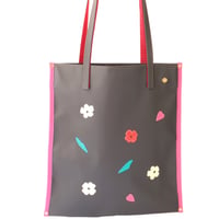 NYLON  tote bag  /  D.GRAY 小さい花