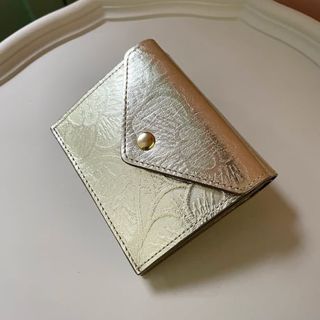 メタロ / ミニウォレット / LIGHT GOLD ｜【訳あり品】SALE開催！アップリケ財布 FIORAIAフィオライア