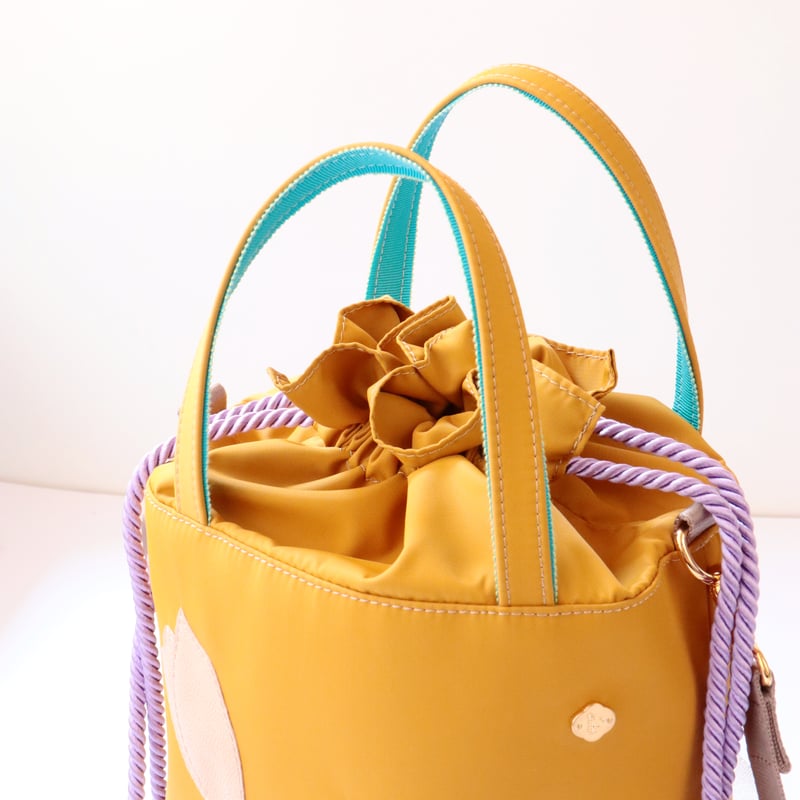 NYLON 巾着 2WAY shoulder bag / MUSTARD チューリ NYLON 巾着 2WAY shoulder bag / MUSTARD チューリ
