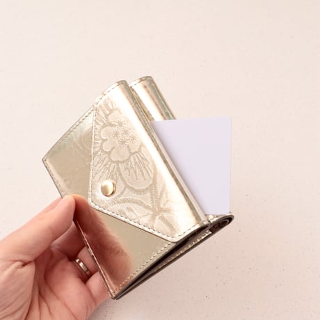 メタロ / ミニウォレット / LIGHT GOLD ｜【訳あり品】SALE開催！アップリケ財布 FIORAIAフィオライア