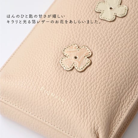 ウォレットショルダー  /  アイボリー  |  アップリケ財布 FIORAIAフィオライア