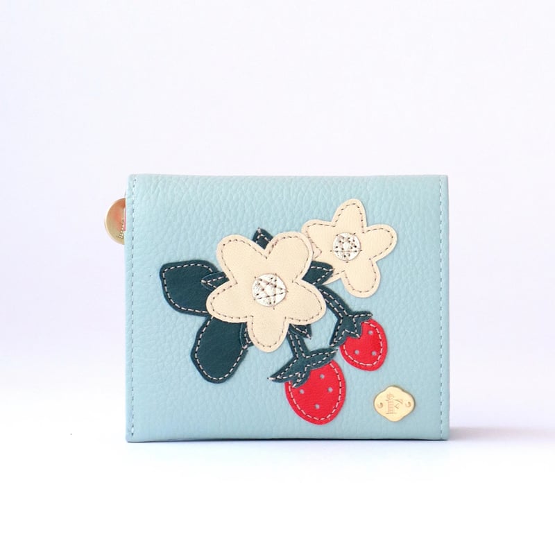イチゴ / 2つ折りミニウォレット/ 各色｜アップリケ財布 FIORAIA