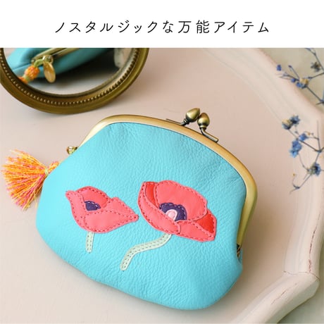 ポピー /  がま口ウォレット｜アップリケ財布 FIORAIAフィオライア