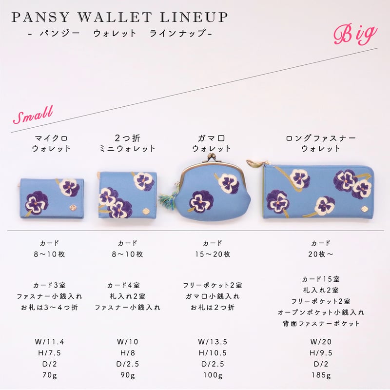パンジー / 2つ折りミニウォレット｜アップリケ財布 FIORAIA