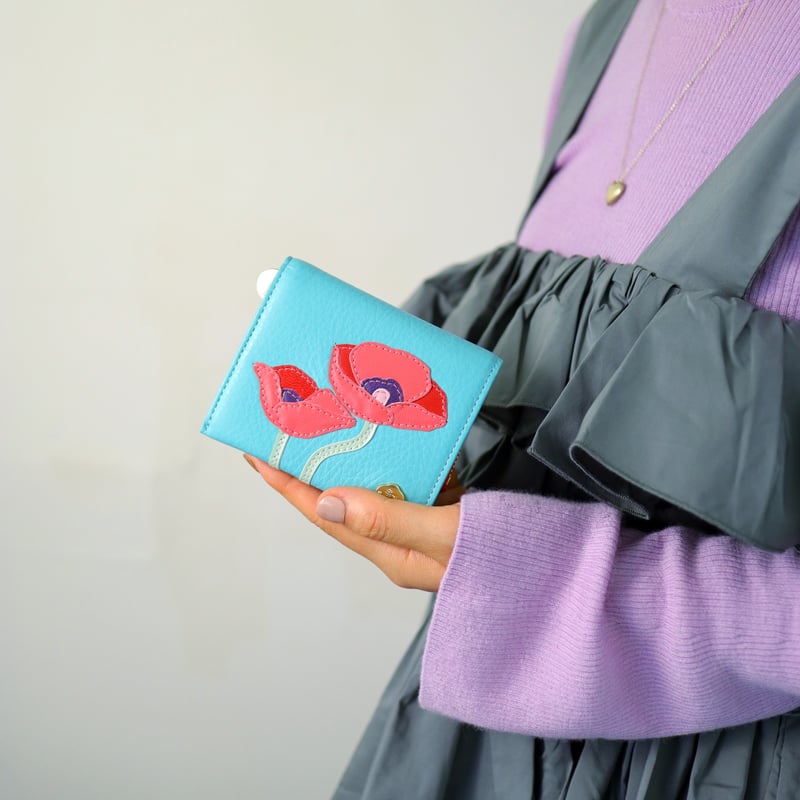 ポピー / 2つ折りミニウォレット｜アップリケ財布 FIORAIA