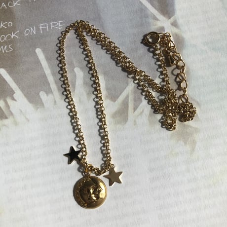 Sun and moon chain necklace