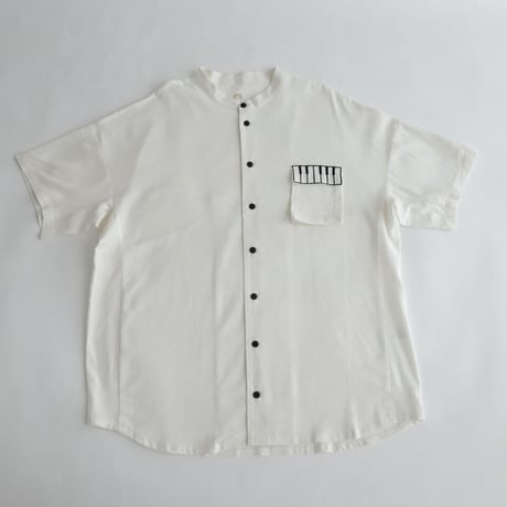 Kan Sano × antiqua - 半袖ピアノシャツ (ホワイト)