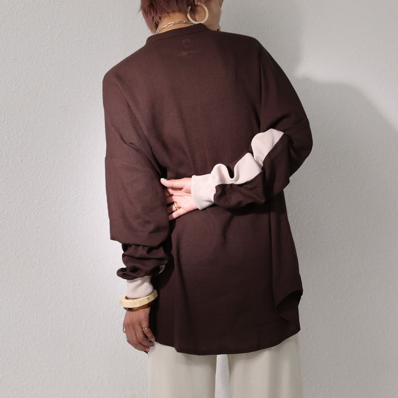 Kan Sano × antiqua - 長袖ピアノシャツ (ブラウン) | origami