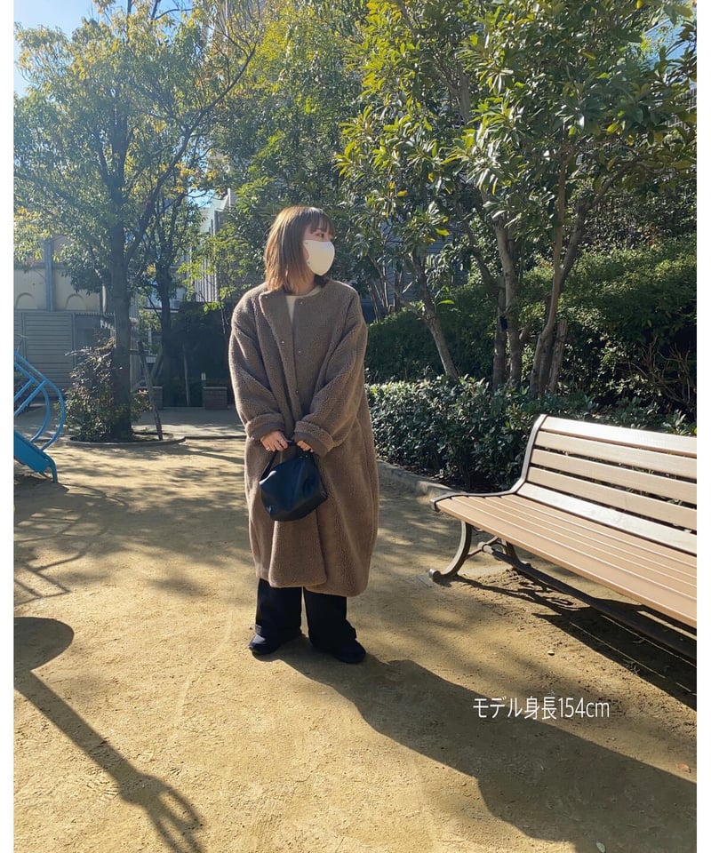 極美品！定価4万 glamb Boa long coat/ボアロングコートM 2024 ファッション 極美品！定価4万 glamb Boa long coat/ボア