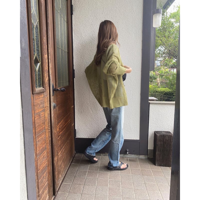 カラミメッシュ羽織 mesh knit cardigan | s t k .