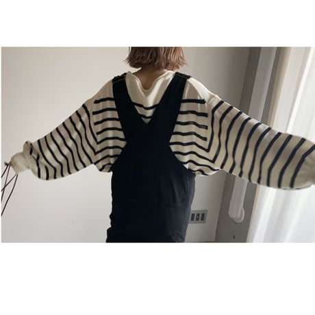 jersey stitch border knit tops
