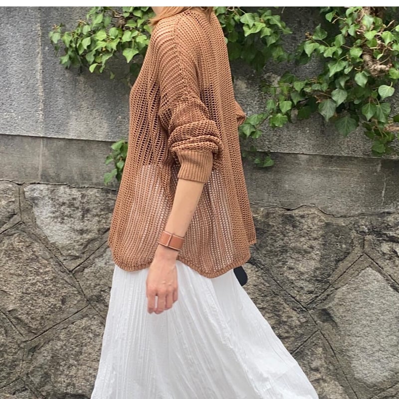 mesh knit pullover | s t k .