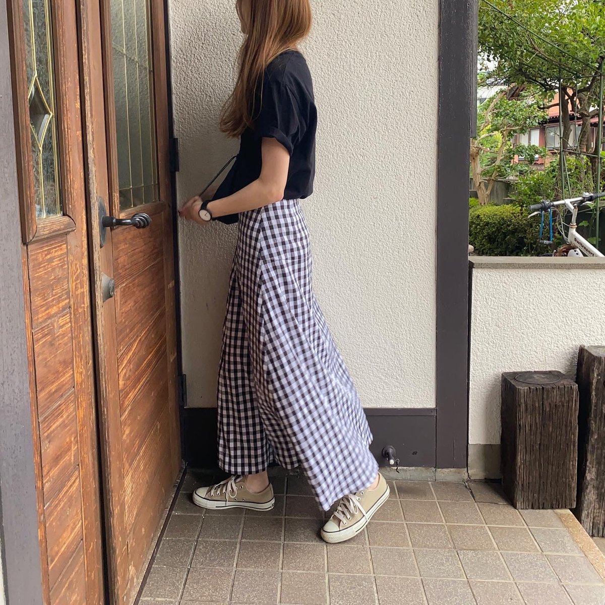【ok.soon】 新品未使用⭐︎gingham check long skirt oksoon. gingham check long skirt