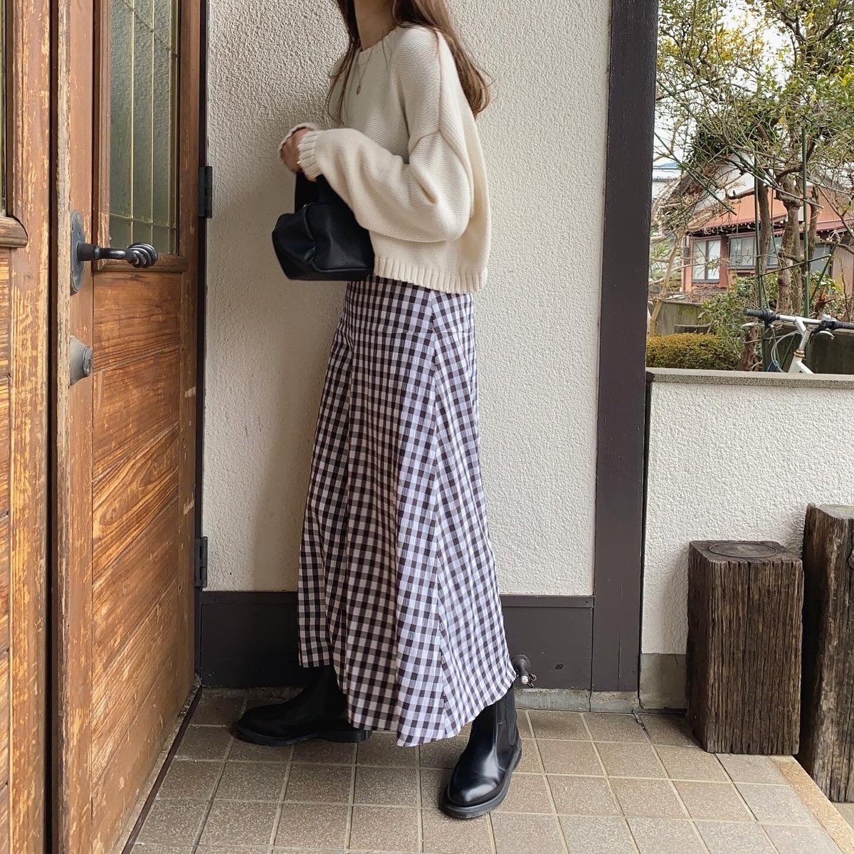 スカート Doll ginghamcheck skirt gingham check skirt | s t k .
