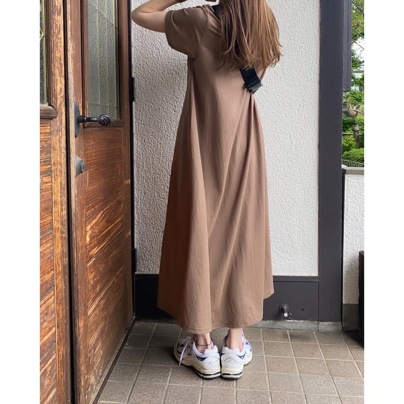 関税送料込【MACDUGGAL】ロングワンピース 装飾 フレア ブラウン long flare dress | s t k .