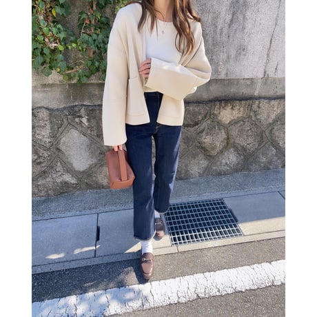 lantern sleeve zip up cardigan