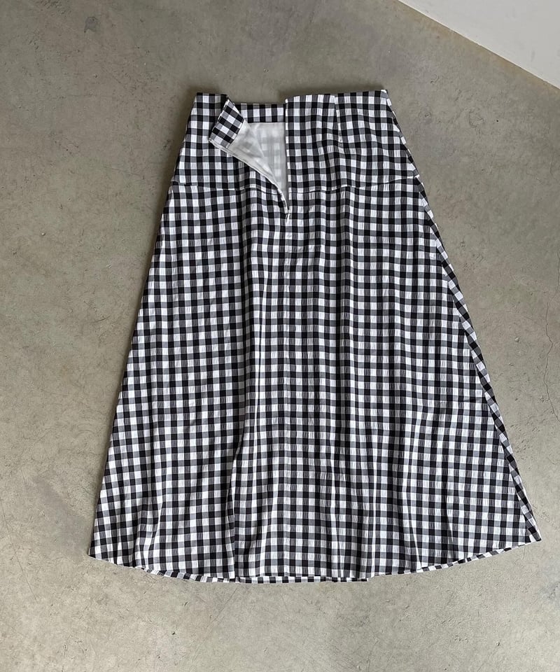 ♡ Swankiss ♡ AD ginghamフードO/P （ブラック） アンドソワレ &soiree パッチワークギンガムチェックスカート