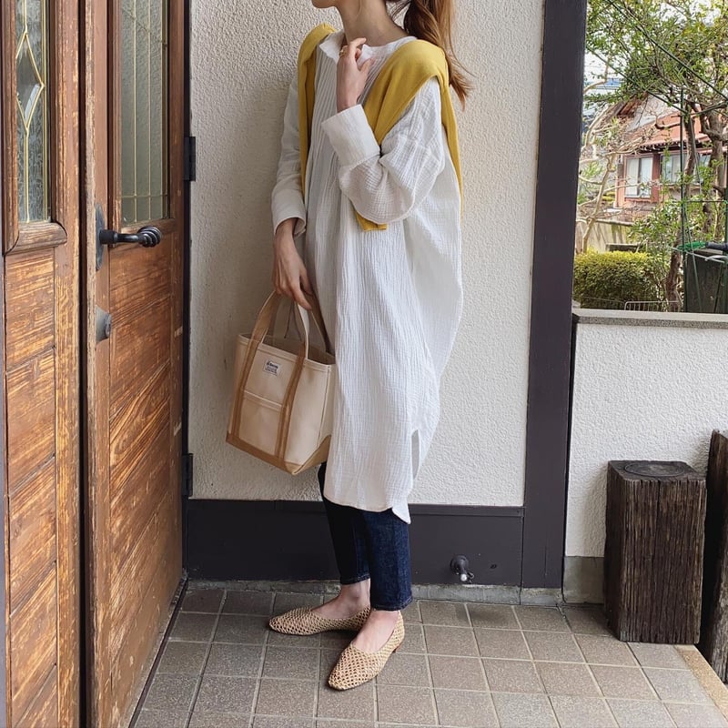 Cotton Double Gauze Tuck Dress新品タグ付き Cotton Double Gauze Tuck Dress新品タグ付き（Cotton – Tagged