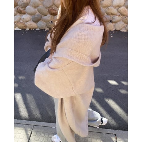 hoodie long knit cardigan